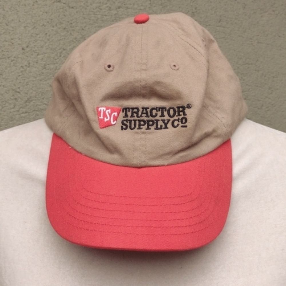 2/$15 Tractor Supply Co. Red and Tan Embroidered Logo Cap